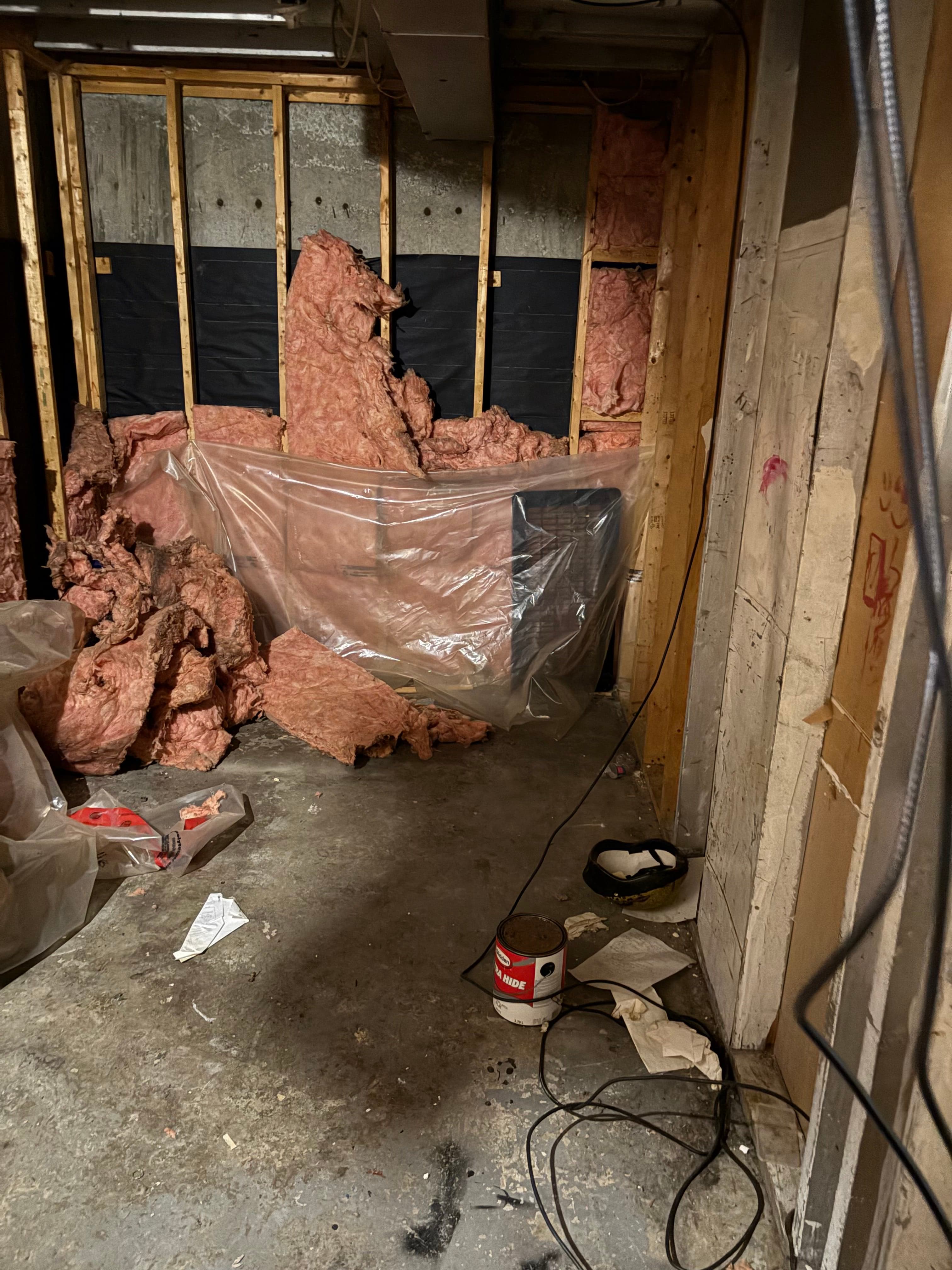 Asbestos removal project in Ottawa by Fidan Construction - before